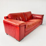 Postmodern italian leather sofa, 1980s
