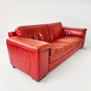Canapé en cuir italien, années 1980