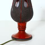 Handmade red ceramic table lamp, Sweden, 1970s