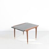 1960s TEAK AND SLATE COFFEE/SIDE TABLE