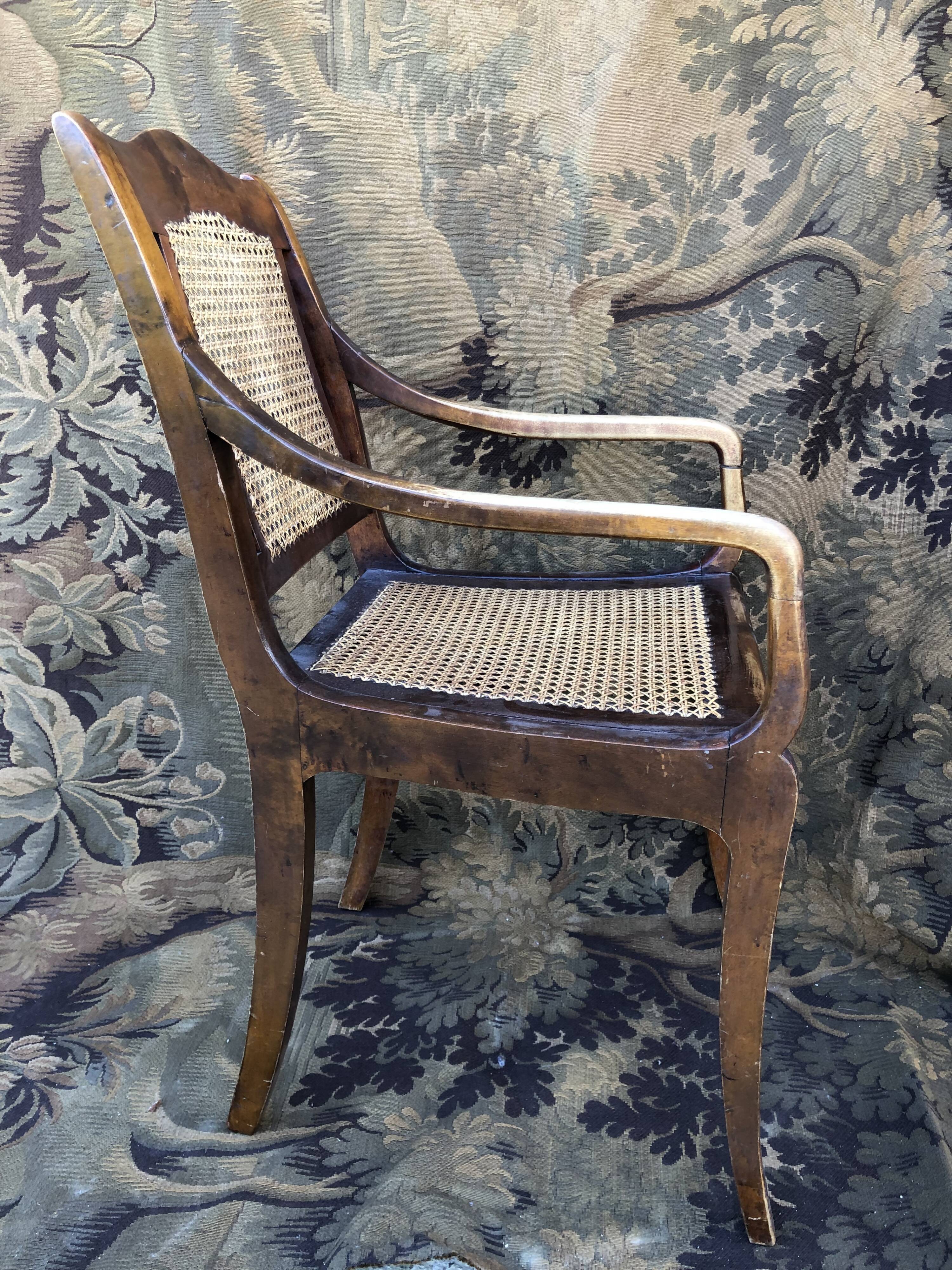Fauteuil canné XIXe