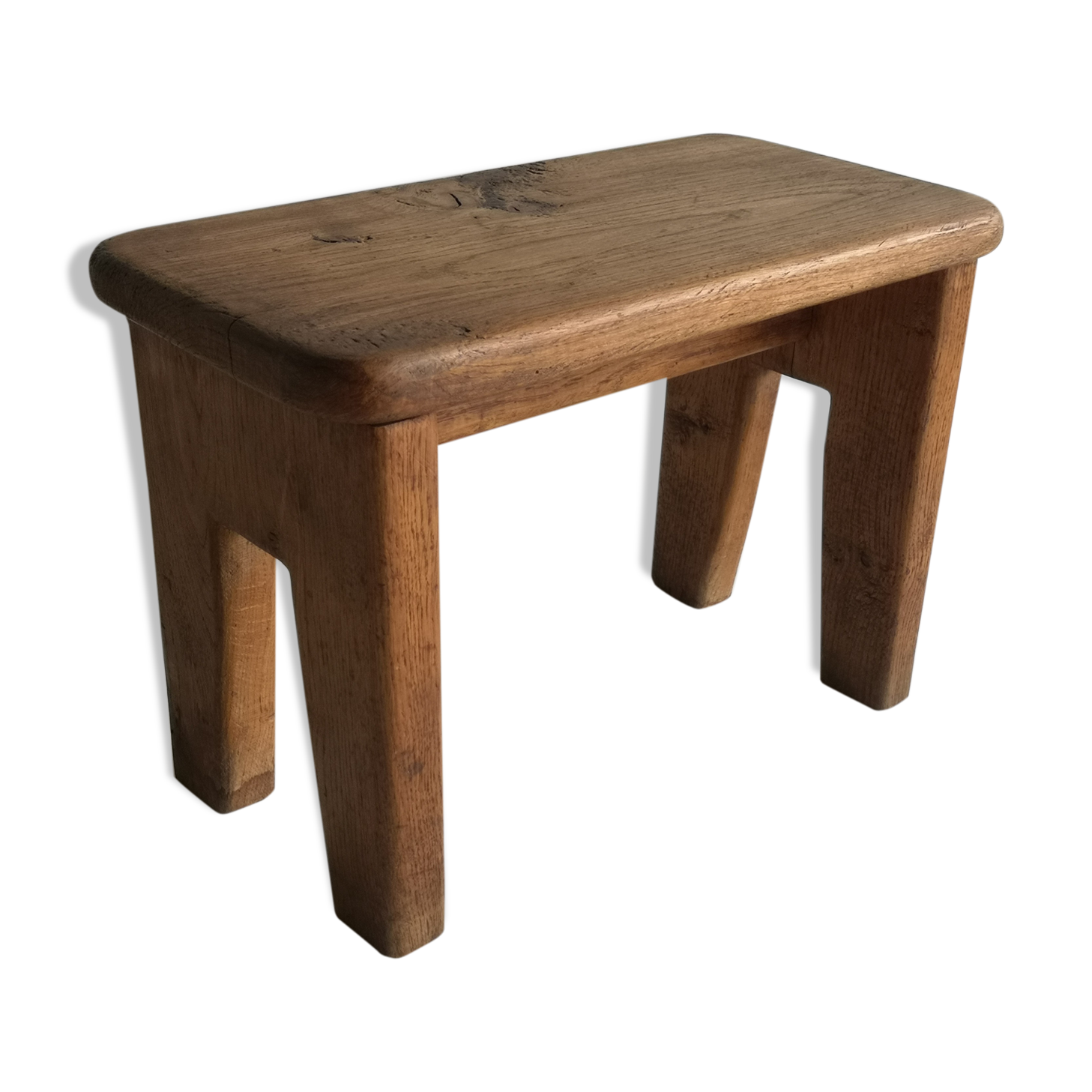 Small low stool in solid oak