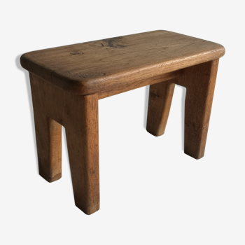 Small low stool in solid oak