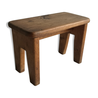 Small low stool in solid oak