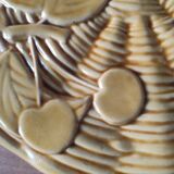 Ceramic cheese board with bamboo handle