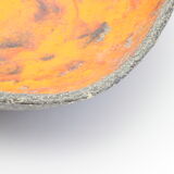 Orange lava glaze vide-poche or centrepiece bowl by Jan van Erp, the netherlands 1960s