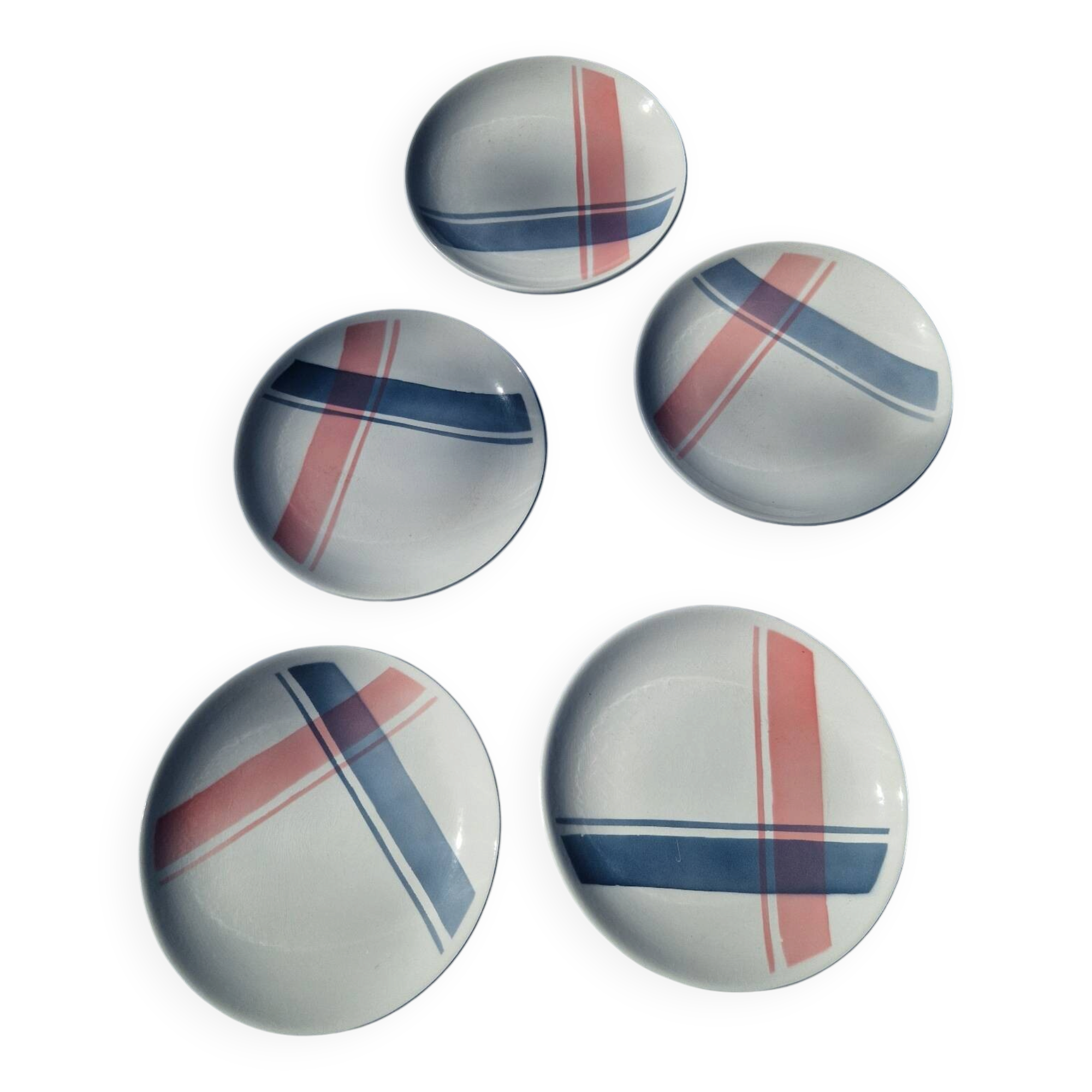 Lot De 5 Assiettes À Dessert Motif Nappe