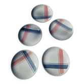 Lot De 5 Assiettes À Dessert Motif Nappe