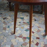 Table teak vintage feet compass