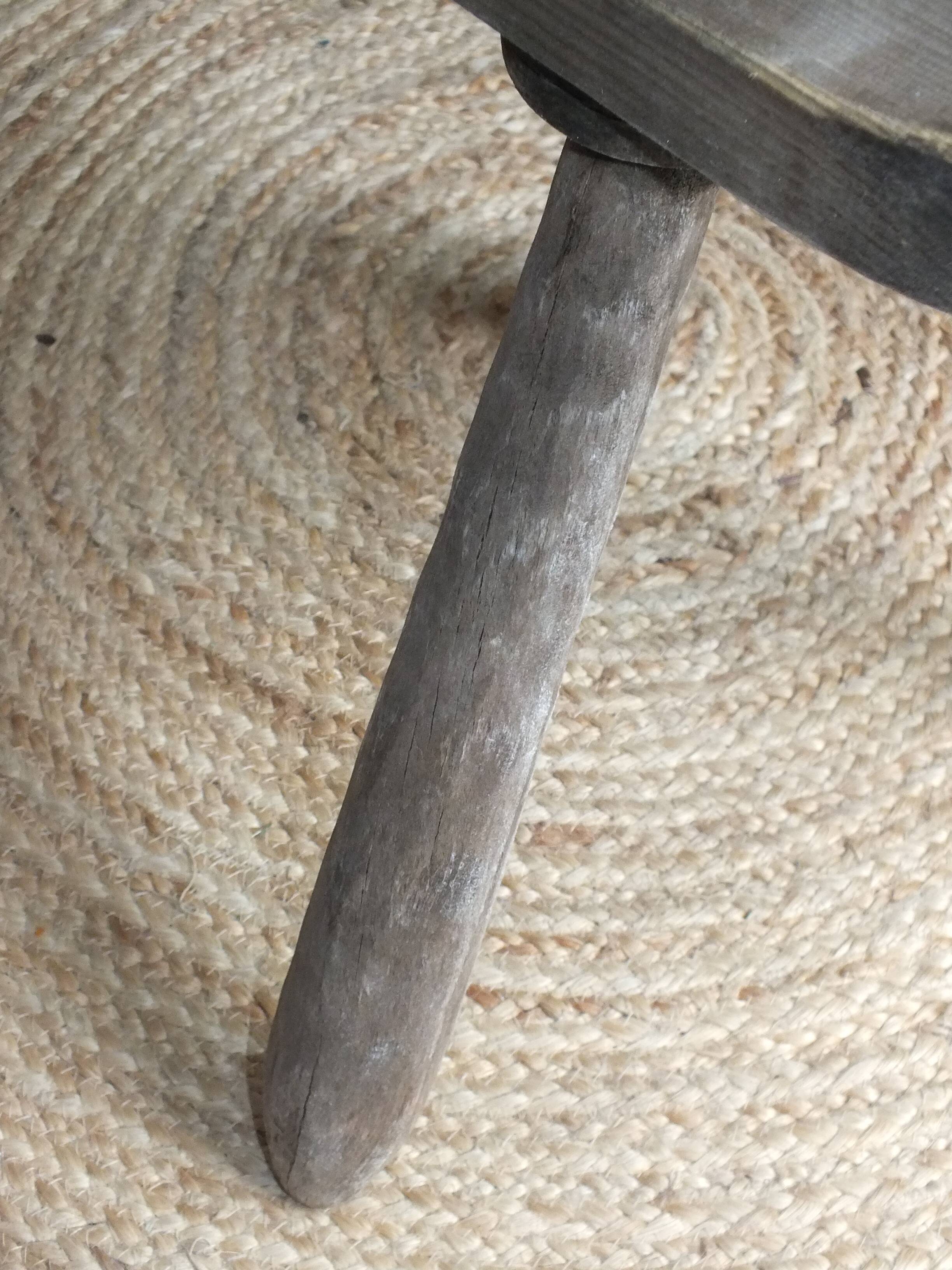 Brutalist tripod fir stool, 60s/70s