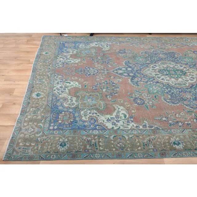 1970s Vintage Persian Handmade Wool Orange Oversized Rug  292x372