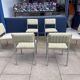 7 chaises de salle à manger chromées des années 1970 Hollywood Regency Modernist Vintage Table Italian