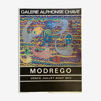 Affiche de Marcello Modrego pour la Galerie Alphonse Chave, 1974