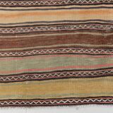 5x9 Kilim Colorful Striped Wool Kilim Rug, 152x271Cm