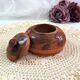 Handmade wooden box brown copper polychrome vintage
