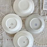 4 mismatched vintage deep plates blue and white porcelain set P
