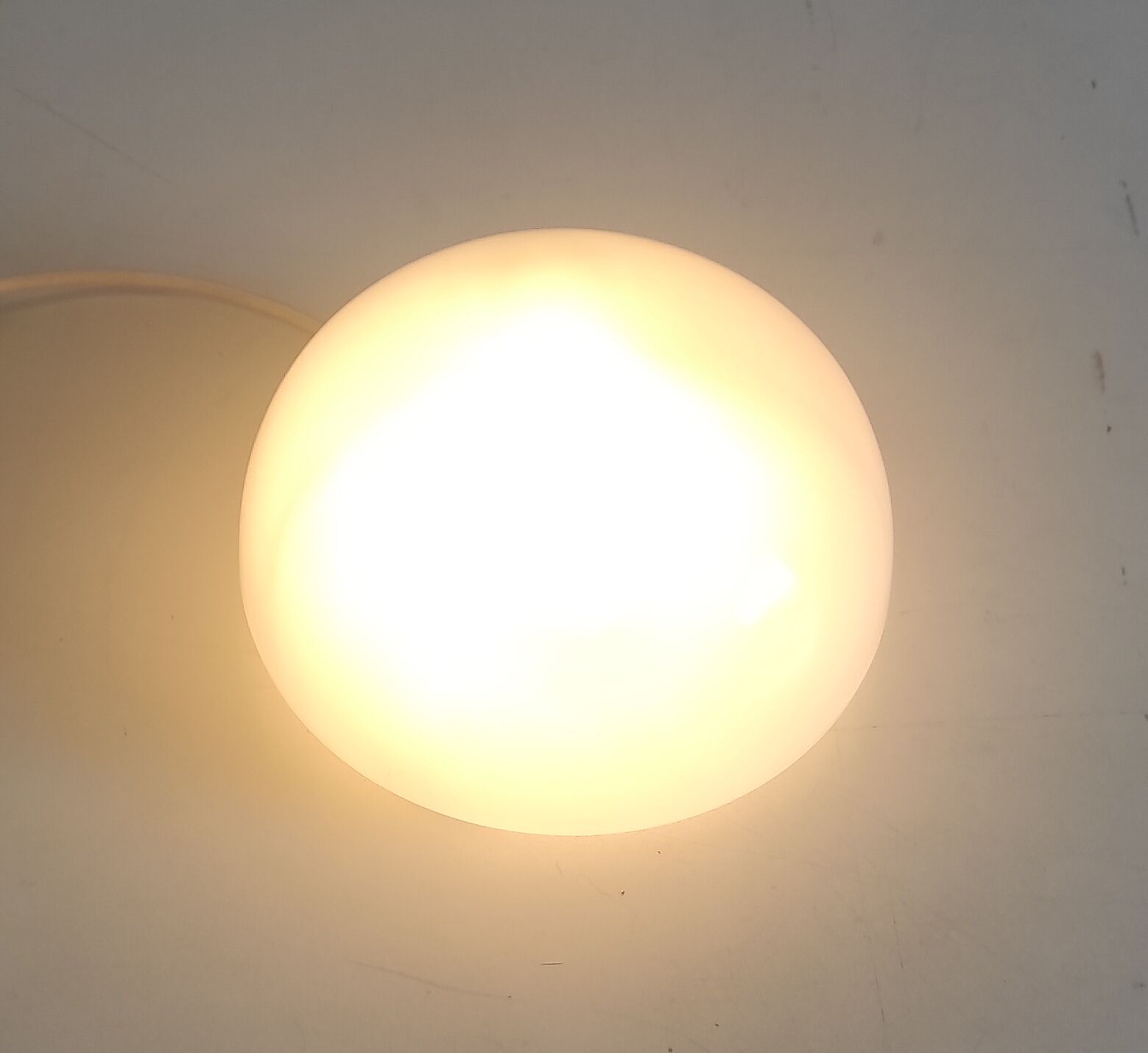 Ceiling lamp half-globe opaline, 60s/70s