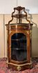 Louis XIV style curved corner cupboard in rosewood and marquetry