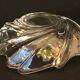Clear crystal bowl burke wave empty pocket vintage art deco