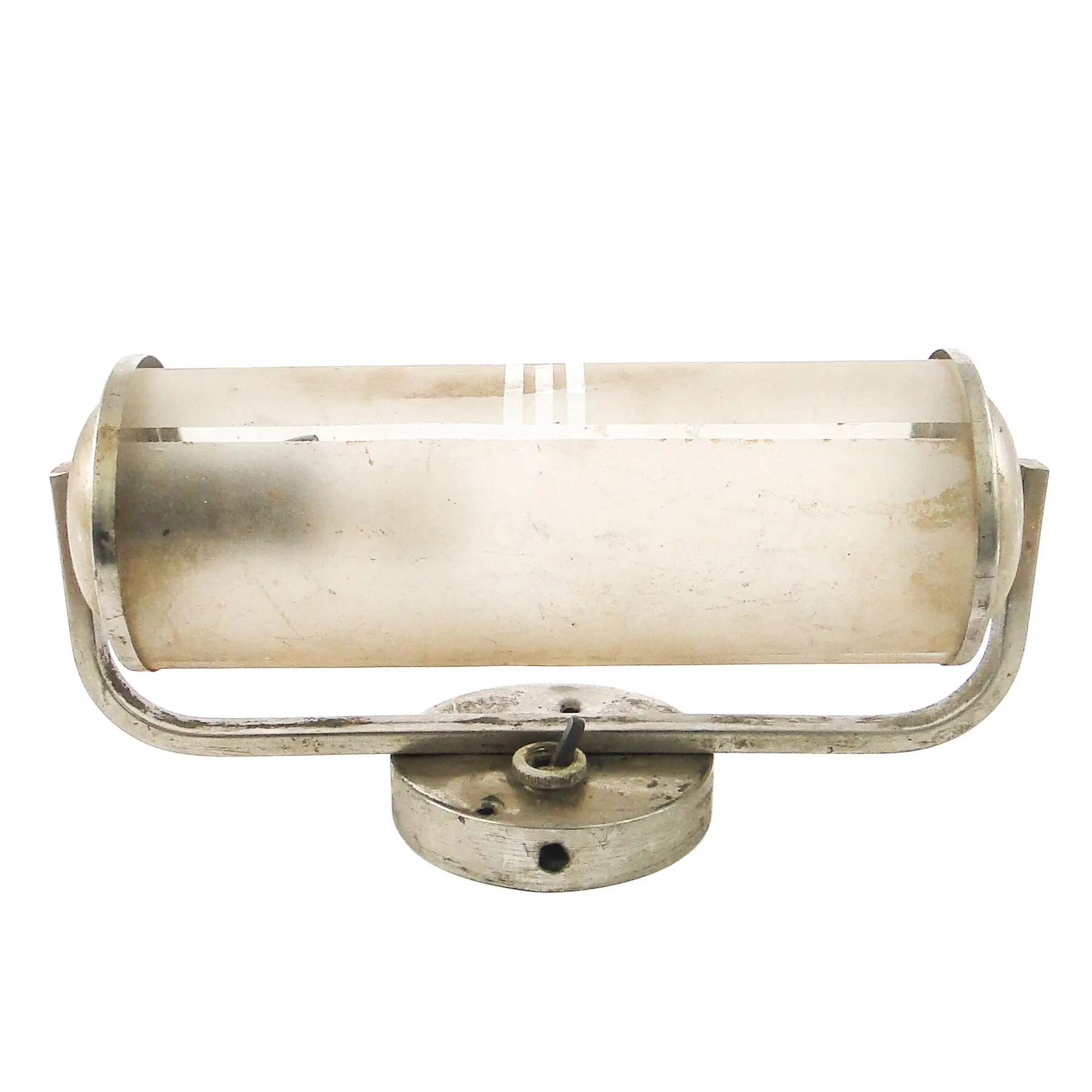 Art Deco wall lamp, chromed brass, Czechoslovakia, 1950s