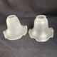 2 antique tulip lampshades in frosted glass