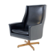 Scandinavian faux-leather rotary chair, Sweden, 1950
