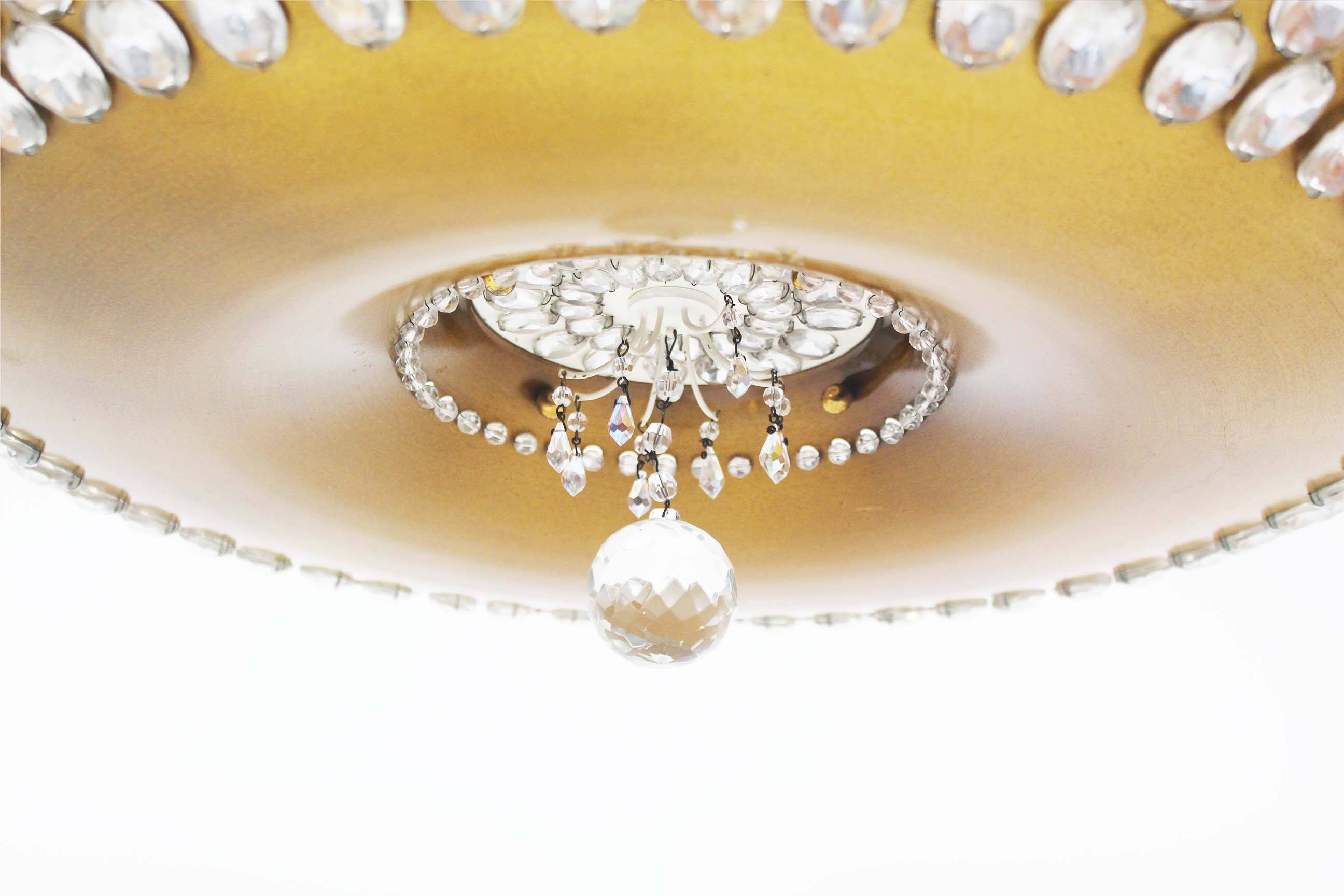 Monumental brass and crystal chandelier from Palwa