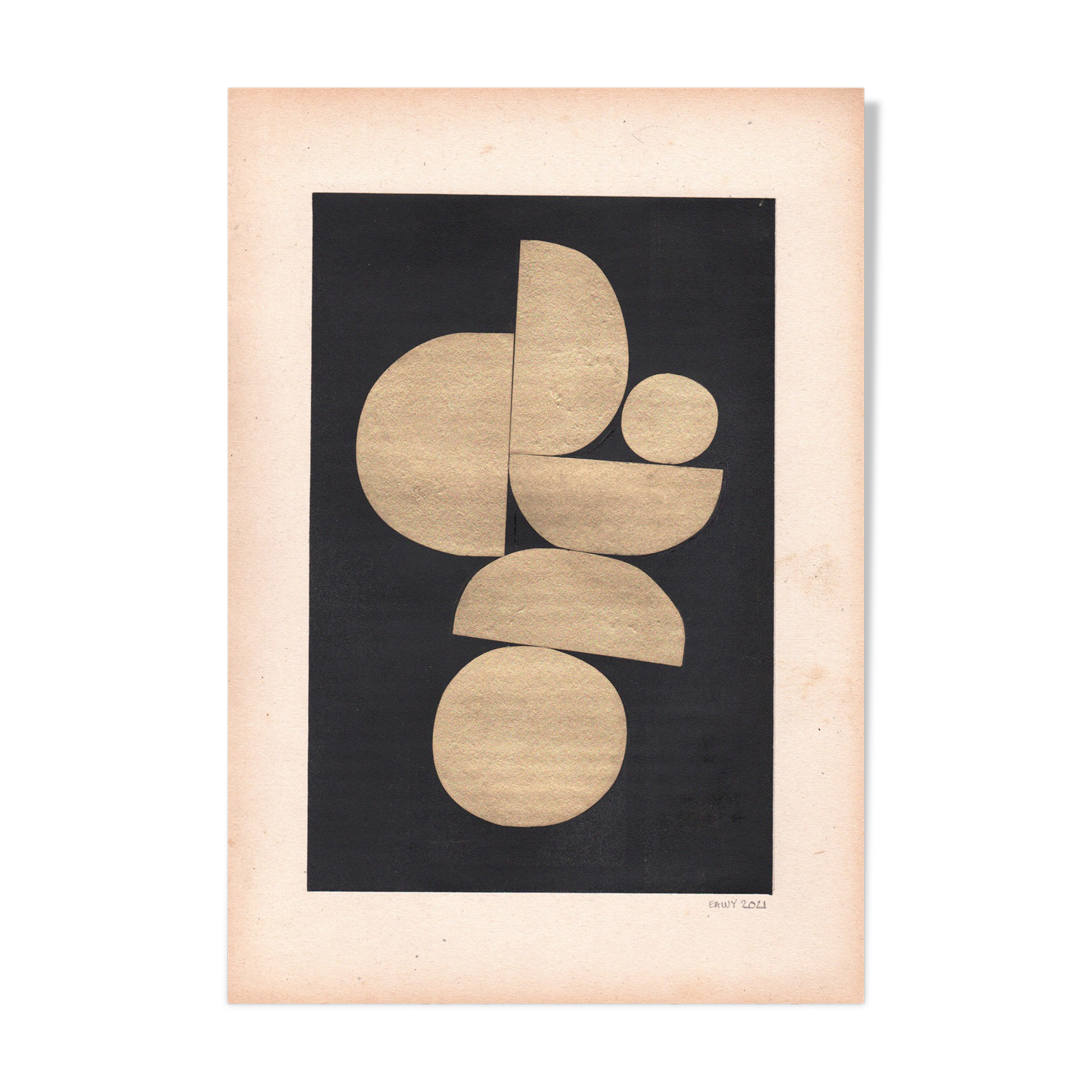 Collage on antique paper • c441 • signed eawy