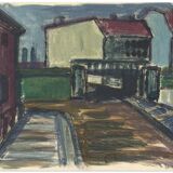 Serene signed Berlin streetscape