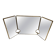 Large Mid-Century Modern Italian Brass Triple Mirror, 1950s