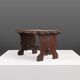 Wooden provincial Rustic Stool, France 1880s