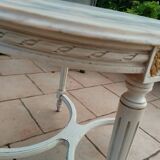 Table basse ancienne style louis xvi avec plateau marbre