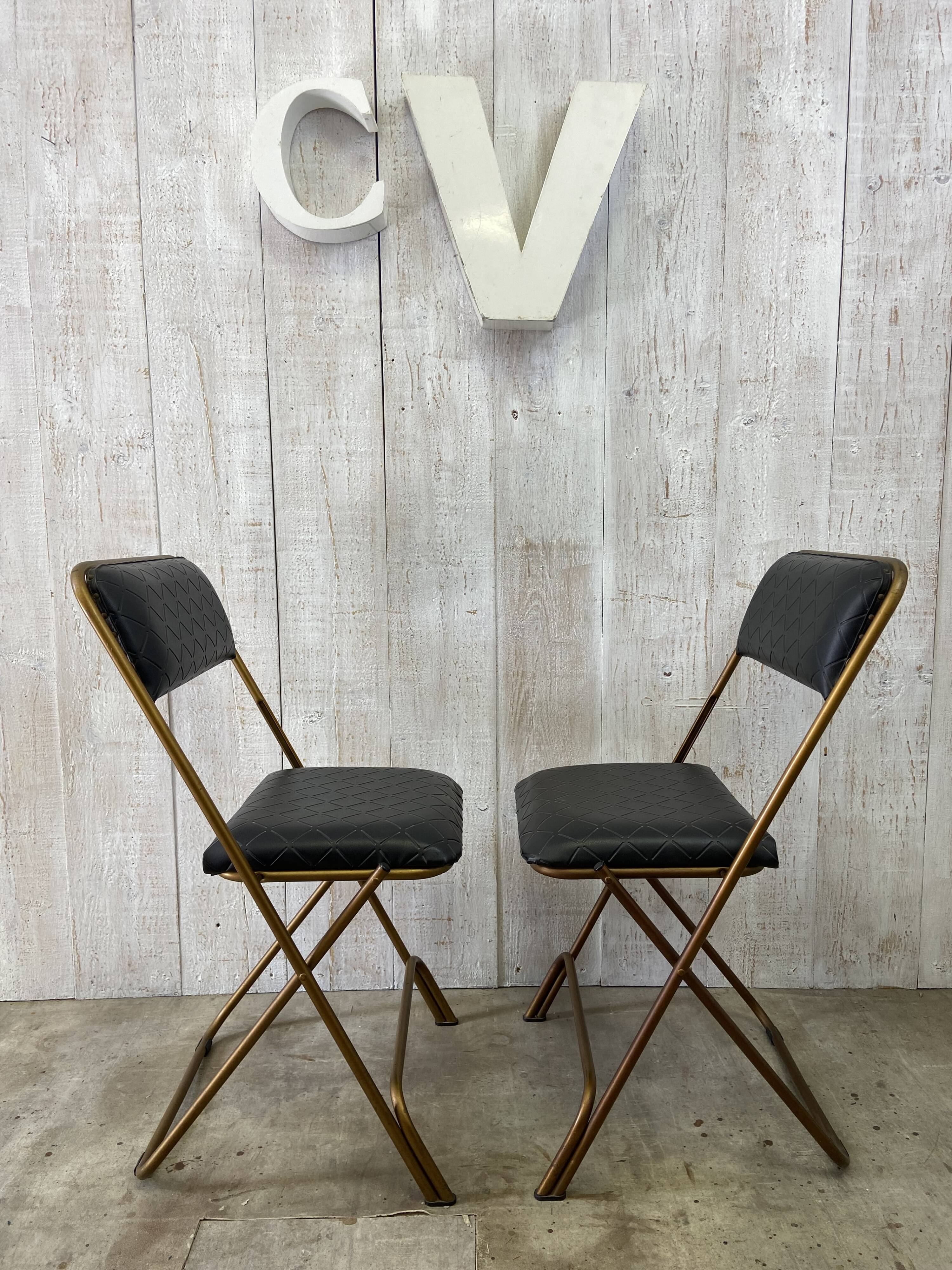 Paire de chaises pliantes vintage