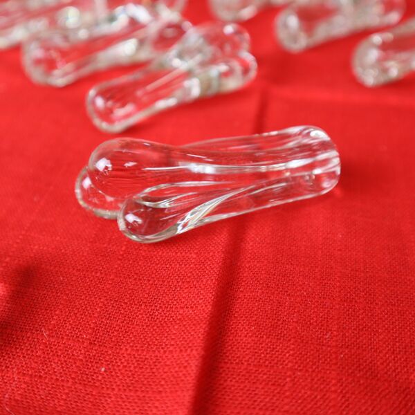 Série de 12 porte couteaux Art Déco en cristal par Christian Eldé