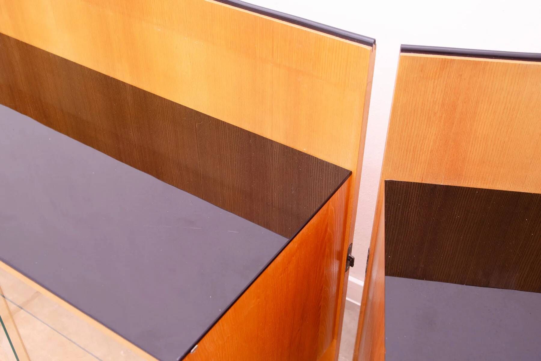 Mid-century glazed cabinet bookcase by Mojmír Požár