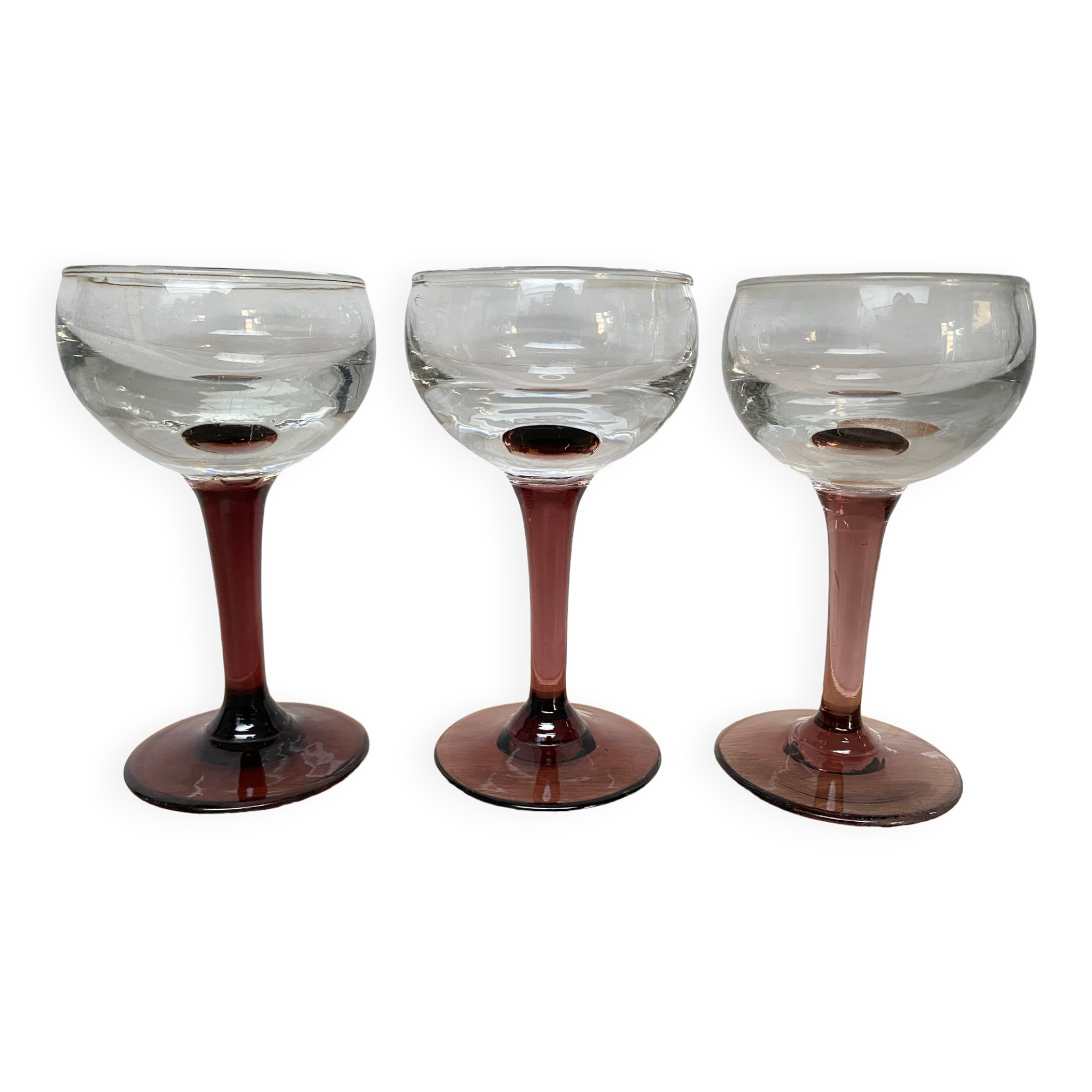 Set of 3 stemmed glasses