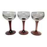Set of 3 stemmed glasses