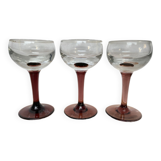 Set of 3 stemmed glasses