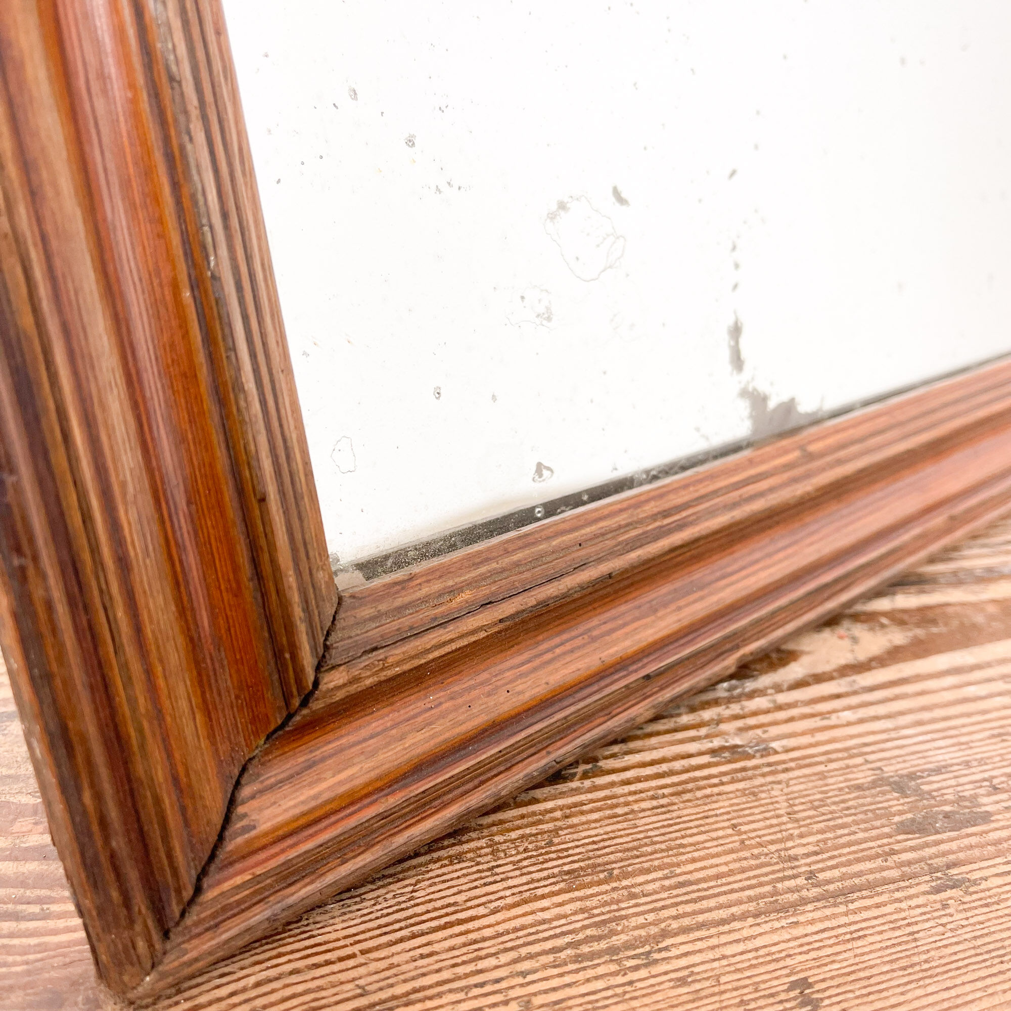 Antique foxed mirror square