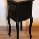 Table de chevet Louis XV patinée noire