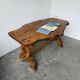 Table artisanale en orme massif, art populaire