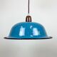 Industrial Factory Blue Enamel Ceiling Lamp, 1960s