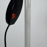 Vintage adjustable floor lamp, matte white lacquered metal and chrome, France 1970.