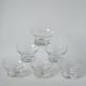 Set of 6 engraved crystal champagne glasses 1960