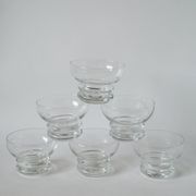 Lot de 6 coupes à champagne en cristal gravé 1960