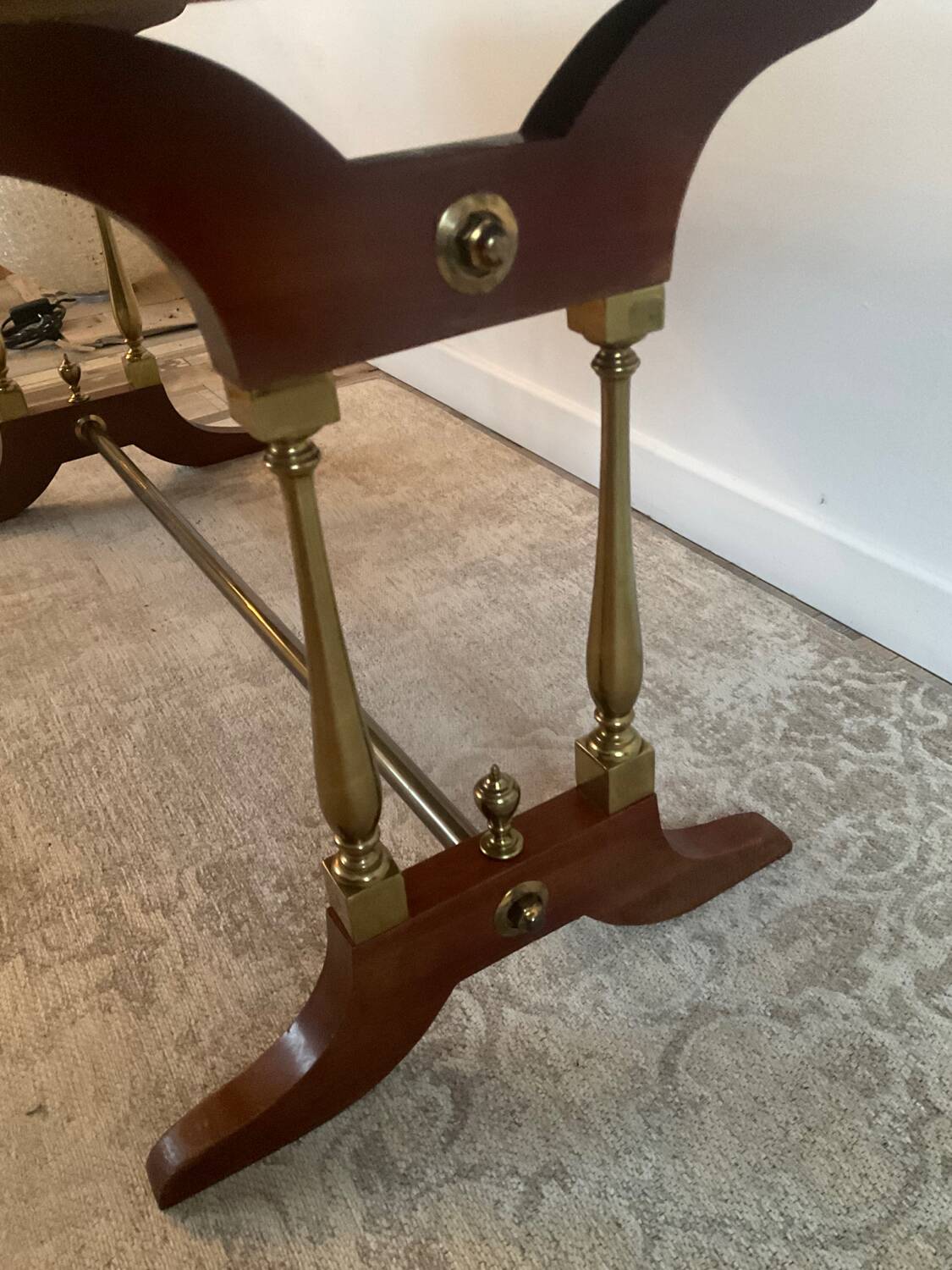 Travertine and wood coffee table from the 60s-70s