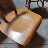 Set of 5 all-wood chairs published by Ton 1960