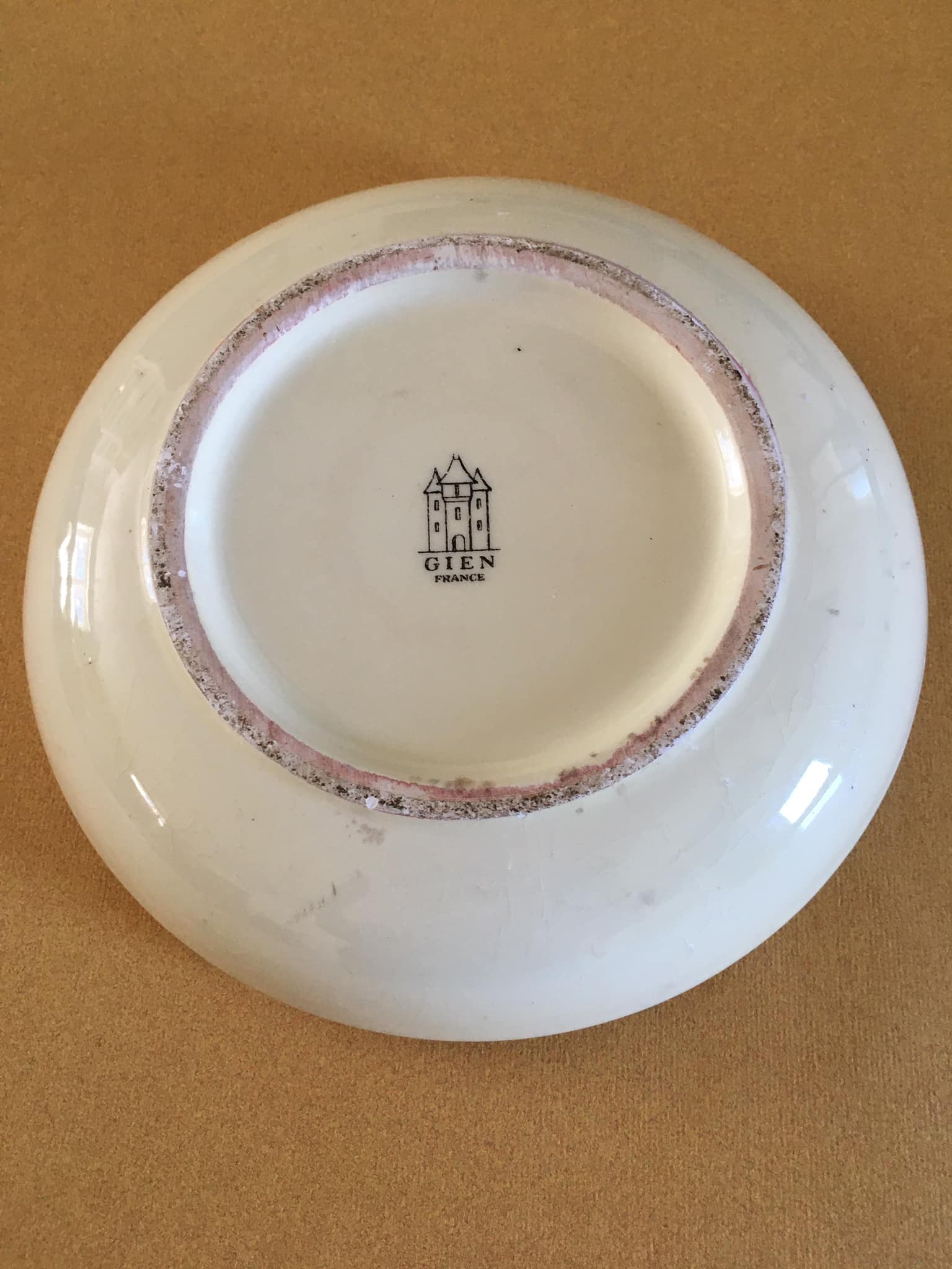 Ceramic ashtray stamped Gien advertising Briare
