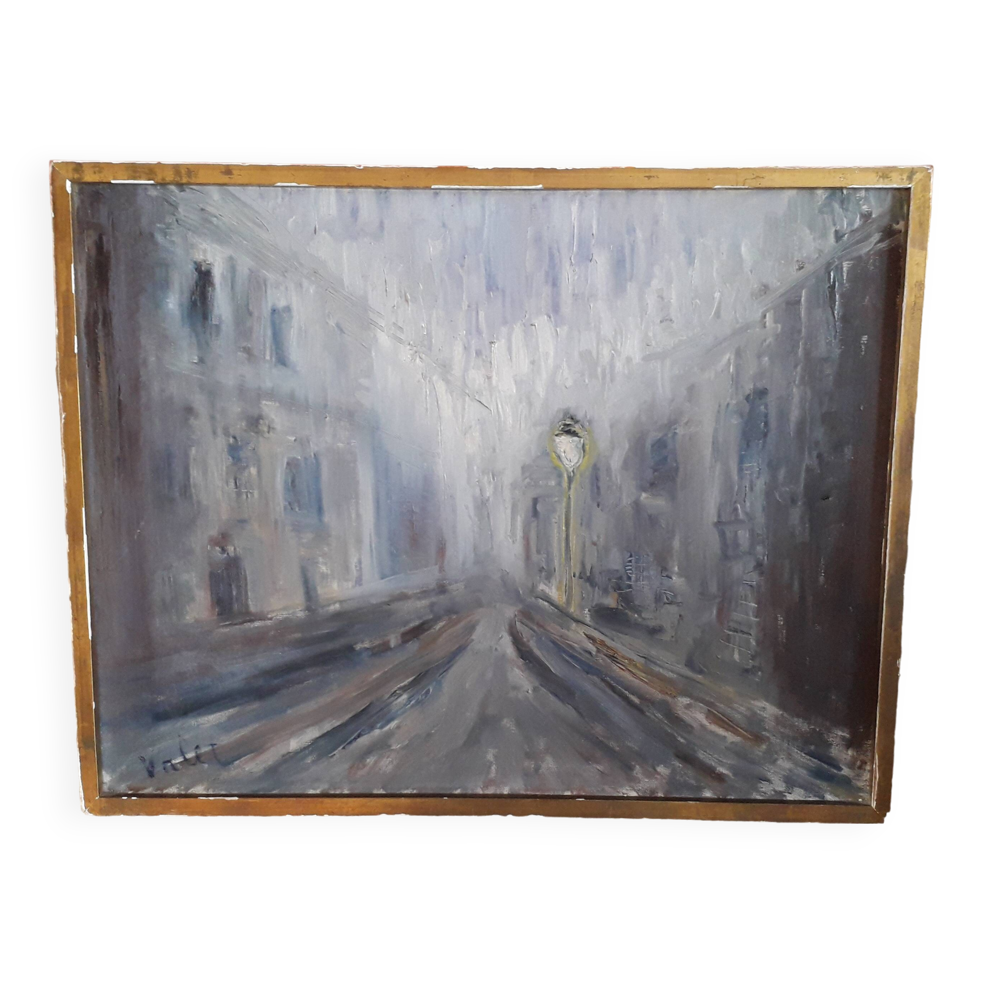 Old oil painting on canvas