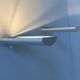 Pair of vintage wall lights with variable intensity, white lacquered metal, France 1970
